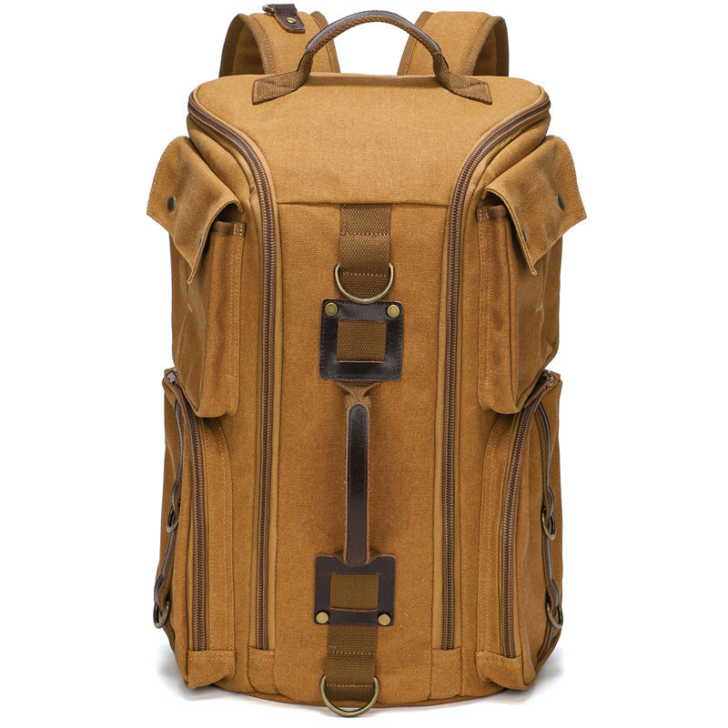 Men's Outdoor Leisure Waterproof Large Capacity Canvas Vintage Backpack